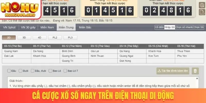 Cá cược xổ số ngay trên điện thoại di động